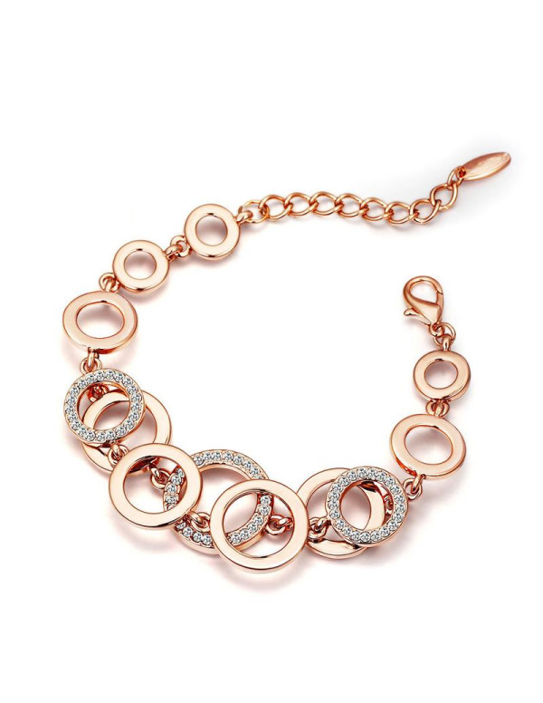 Jewels Galaxy AD Studded Rose Gold Plated Chain Br...