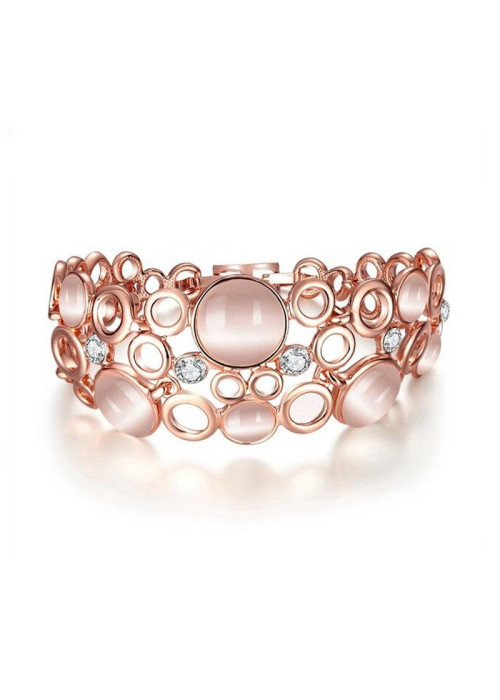 Jewels Galaxy AD studded Rose Gold Plated Cuff Bracelet 49026