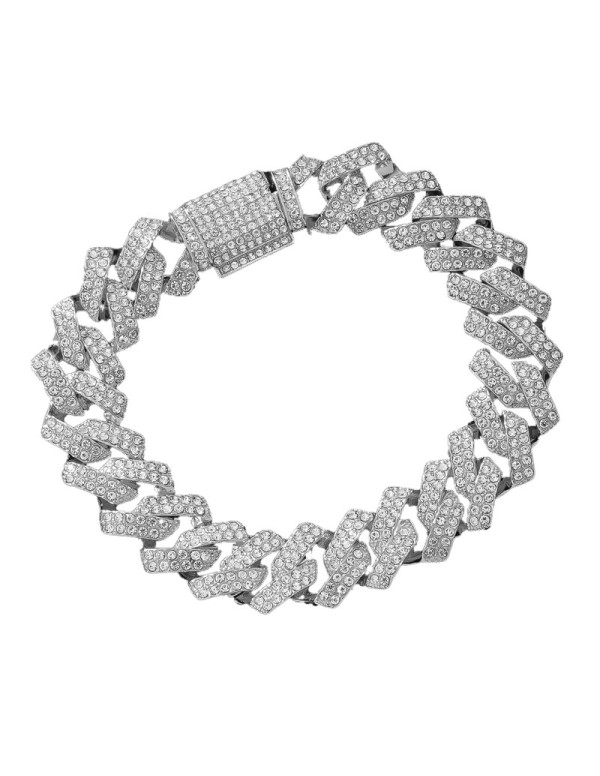 Jewels Galaxy Miami Link Silver Plated Stainless Steel Cuban Bracelet