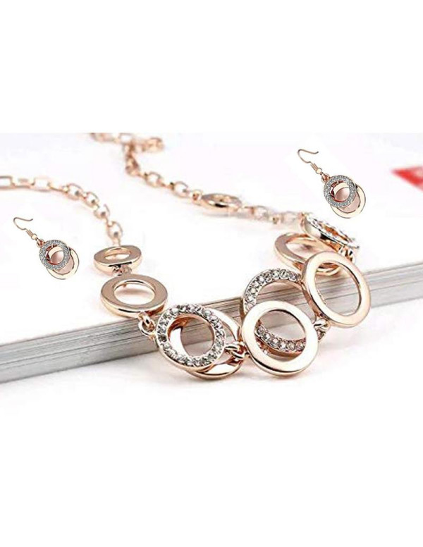 Jewels Galaxy AD Studded Rose Gold Plated Pendant ...