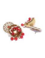 Jewels Galaxy Red Gold Plated Beads Stud...