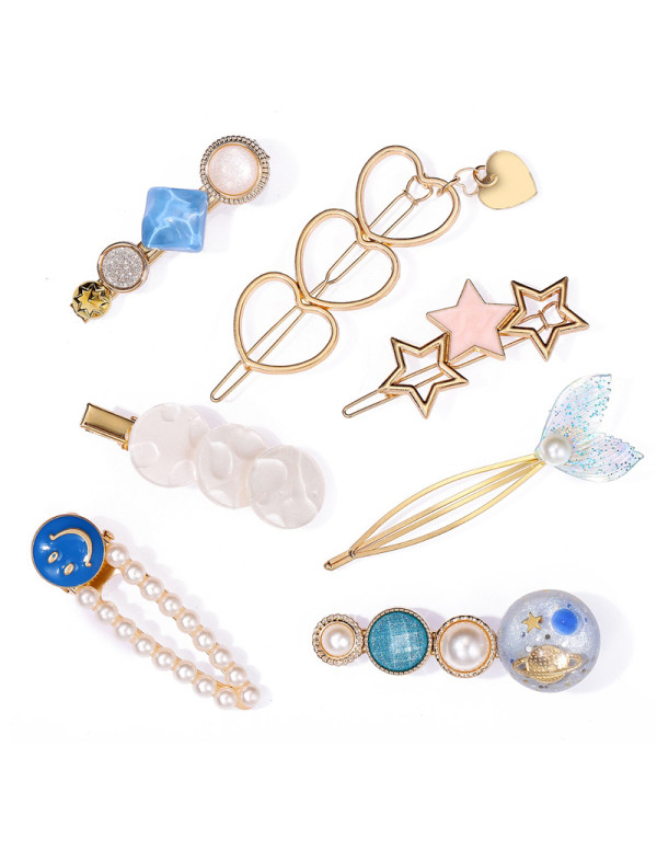 Jewels Galaxy Heart Pearl & AD Hair Clips Jewe...