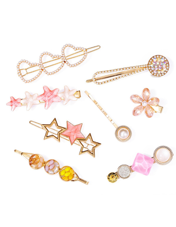 Jewels Galaxy Multi Designs Pearl Hair Clips Jewel...