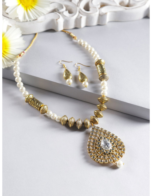 Jewels Galaxy Designer Kundan & Pearl Gold Pla...