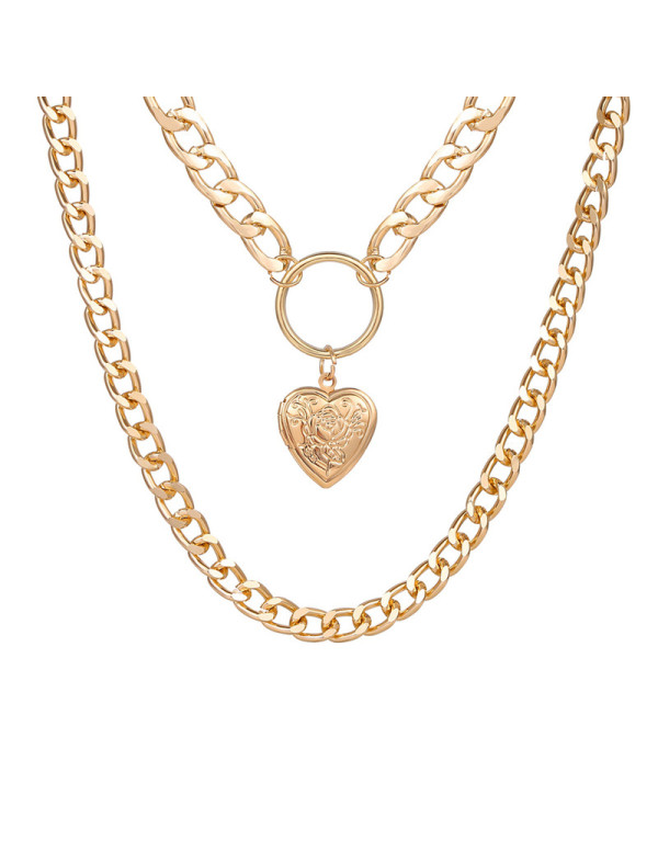 Jewels Galaxy Marvelous Heart Gold Plated Necklace...