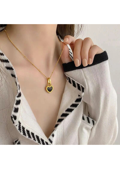 Jewels Galaxy Gold Plated Korean Dual Hearts Beautiful Long Pendant