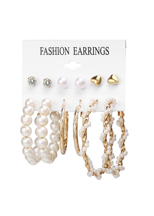 Jewels Galaxy Gold-Toned- Gold Plated Pearl Studded Earrings Combo 175