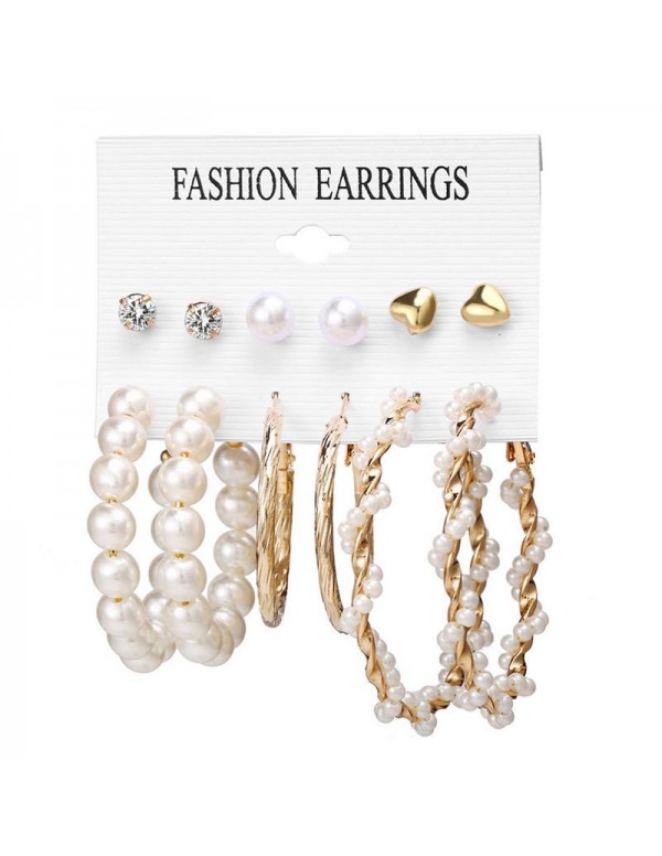 Jewels Galaxy Gold-Toned- Gold Plated Pearl Studded Earrings Combo 175