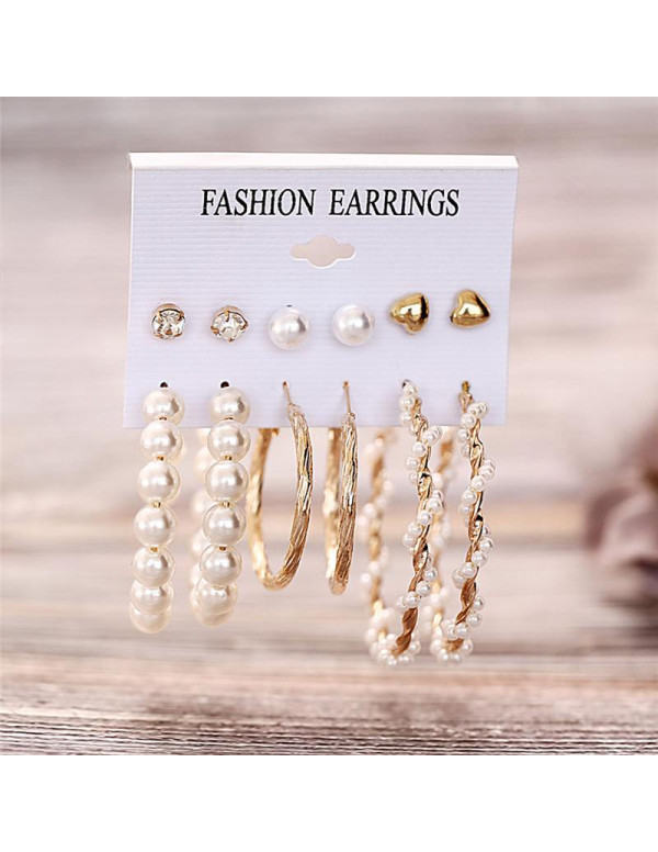 Jewels Galaxy Gold-Toned- Gold Plated Pearl Studded Earrings Combo 175