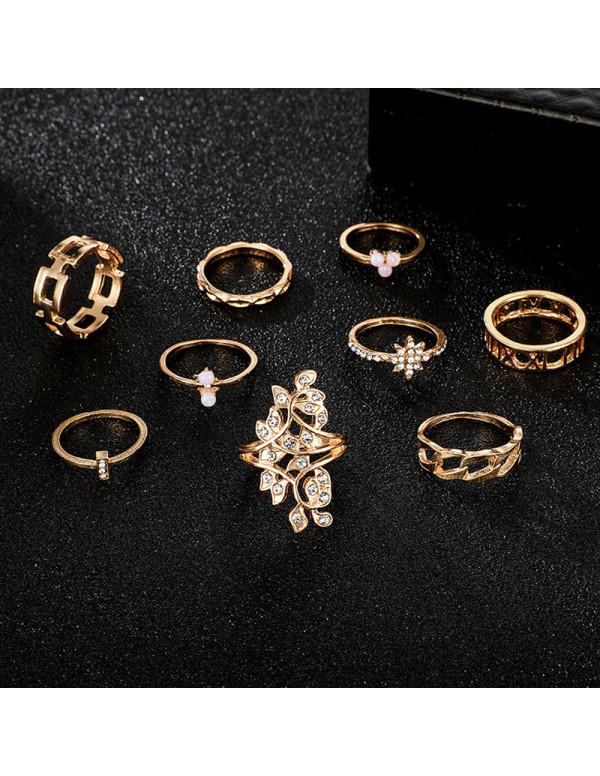 Jewels Galaxy Gold Plated Contemporary Stackable R...