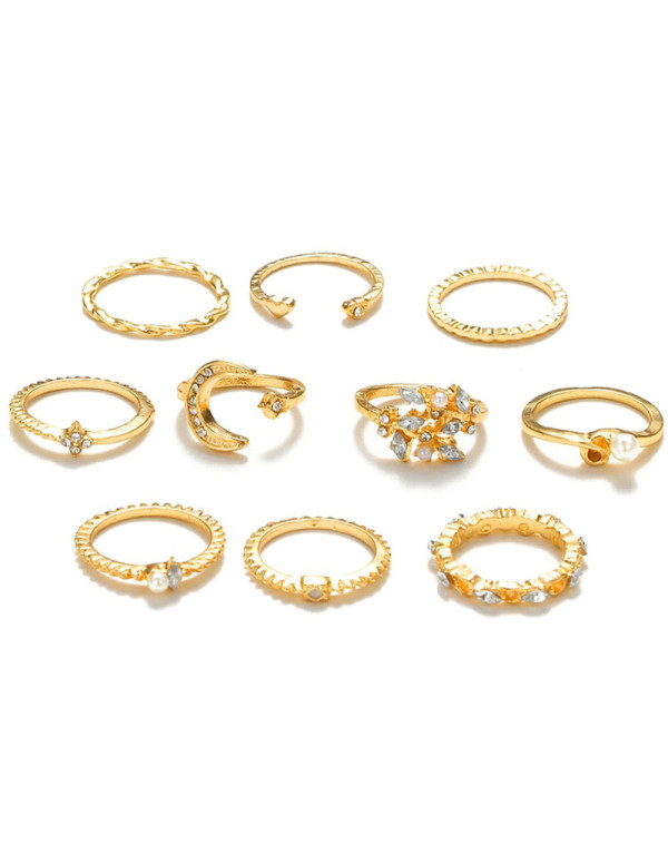 Jewels Galaxy Gold Plated Contemporary Stackable R...