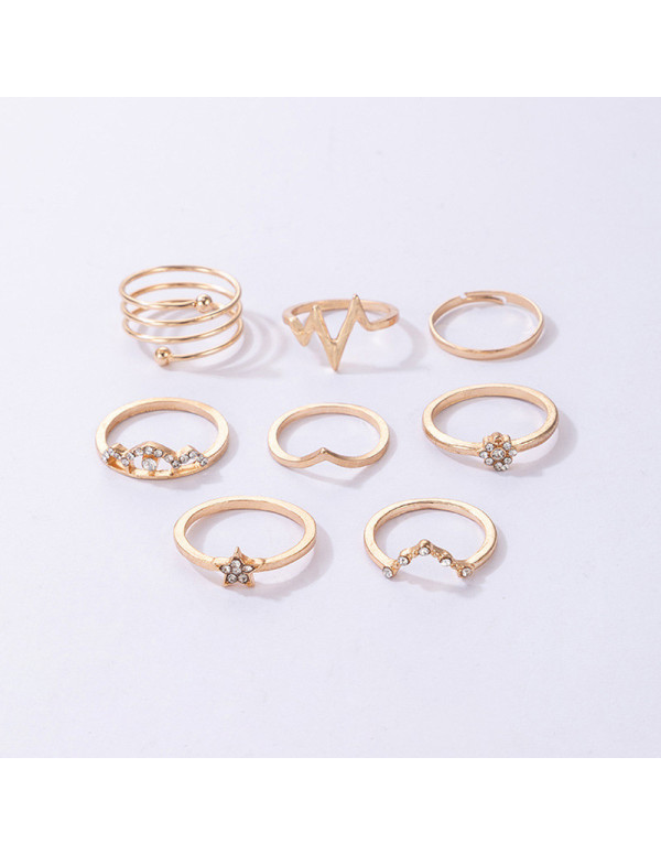 Jewels Galaxy Gold Plated Set of 8 Heartbeat inspi...