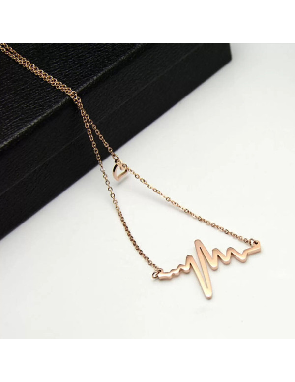 Jewels Galaxy Gold Plated Heartbeat with a Heart Necklace