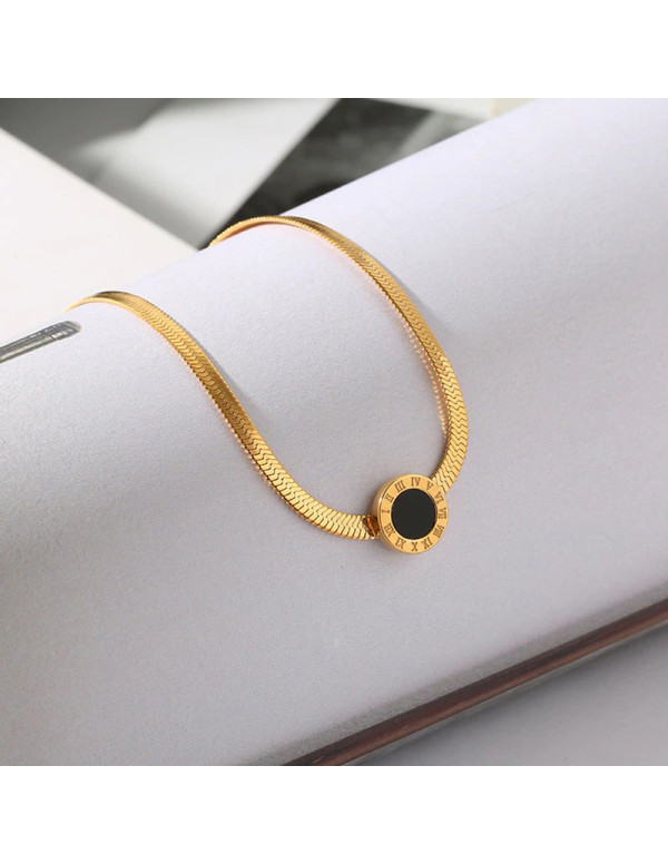 Jewels Galaxy Gold Plated Stainless Steel Roman Nu...