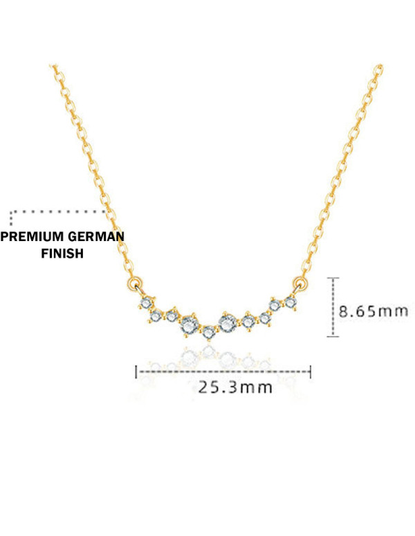 Jewels Galaxy Gold Plated American Diamond Studded Contemporary Korean Pendant