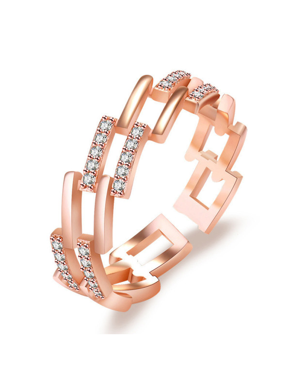 Jewels Galaxy Rose Gold Plated American Diamond St...