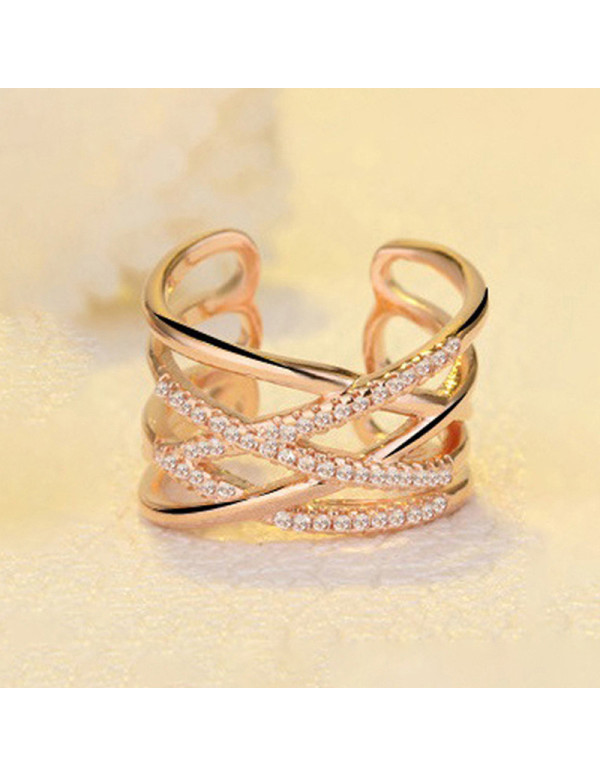 Jewels Galaxy Rose Gold Plated American Diamond St...