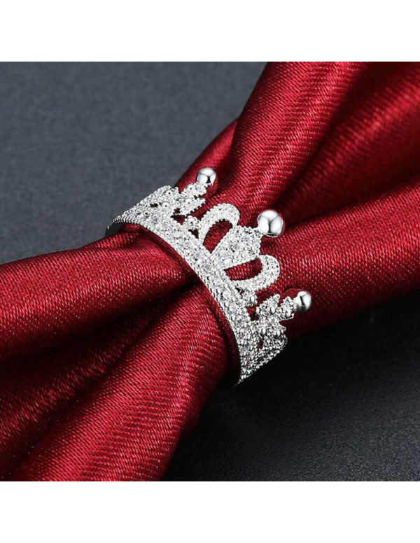 Jewels Galaxy Amazing Zircon Crown Silver Plated S...