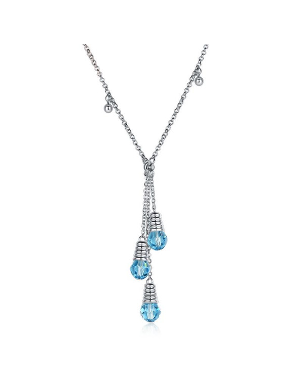 Rhodium-Plated Handcrafted Pendant with Crystals F...