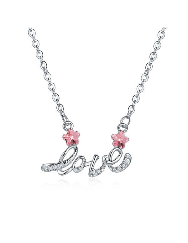 Silver-Toned & Pink Rhodium-Plated Handcrafted...